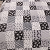 Mikroplyšové povlečení Premium 140x200+70x90 Patchwork šedočerný