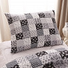 Mikroplyšové povlečení Premium 140x200+70x90 Patchwork šedočerný