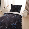Mikroplyšové povlečení Premium 140x200+70x90 Hvězdy a komety