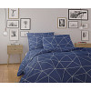 Prodloužené bavlněné povlečení NORDIC COLLECTION 140x220+70x90 GRID modré