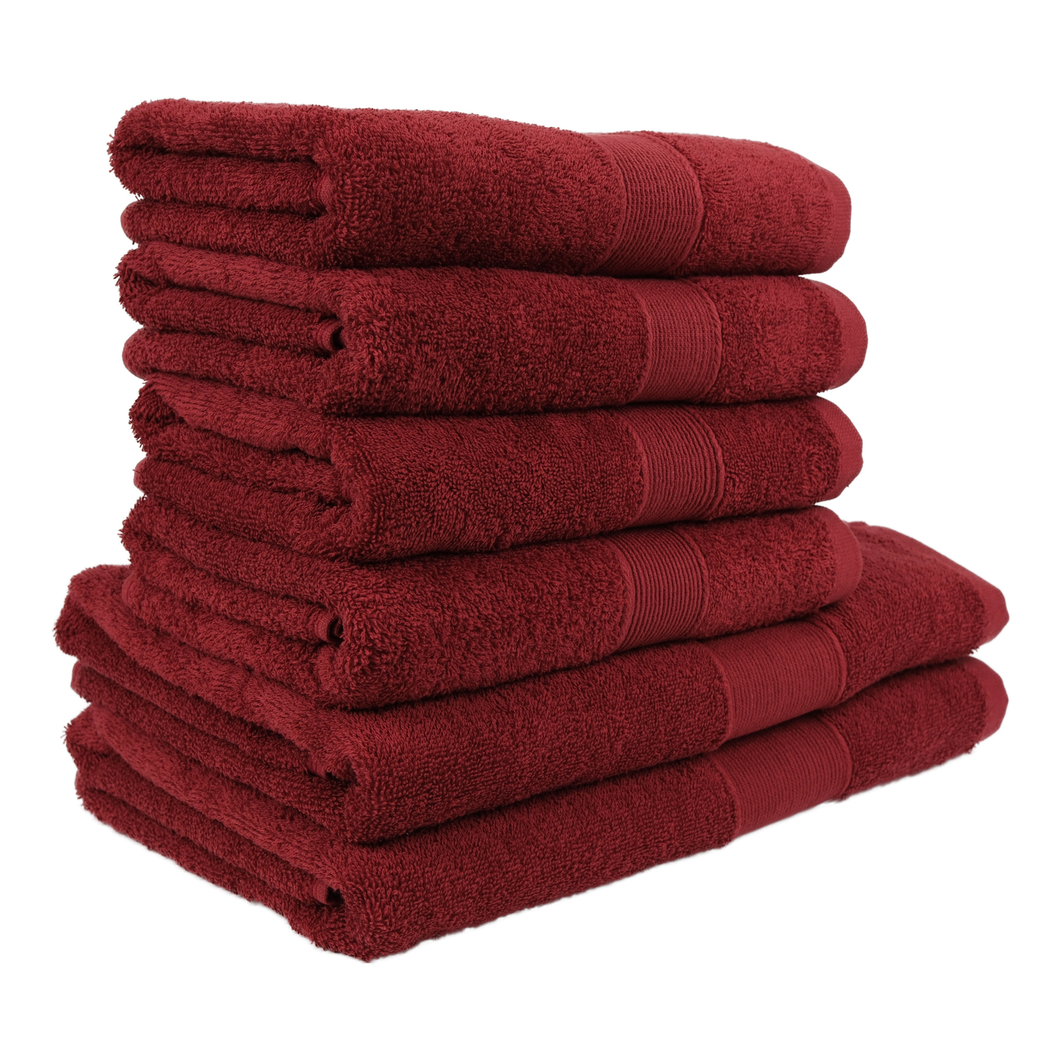 TOP Set ručníků a osušek AURA COLLECTION 6 kusů - Temně červená
