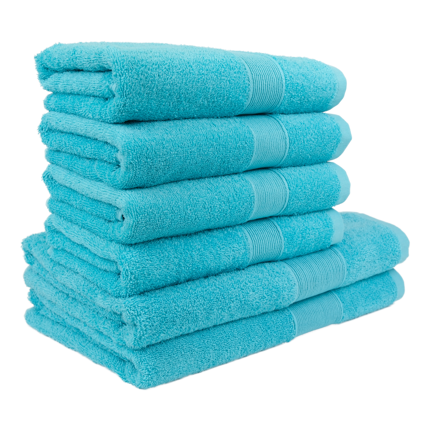 TOP Set ručníků a osušek AURA COLLECTION 6 kusů - Tyrkysová