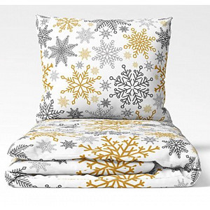 Bavlněné povlečení WINTER COLLECTION 140x200+70x90 Magic white