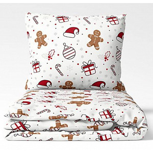Bavlněné povlečení WINTER COLLECTION 140x200+70x90 Perníčky