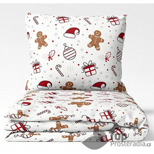 Bavlněné povlečení WINTER COLLECTION 140x200+70x90 Perníčky