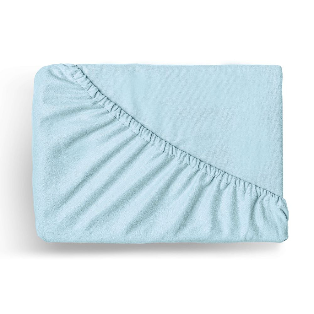Flanelové napínací prostěradlo 120x200 Světle modré