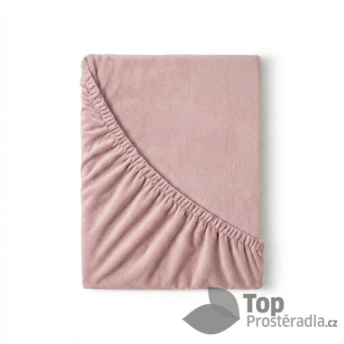 Flanelové napínací prostěradlo 90x200 Světle růžové