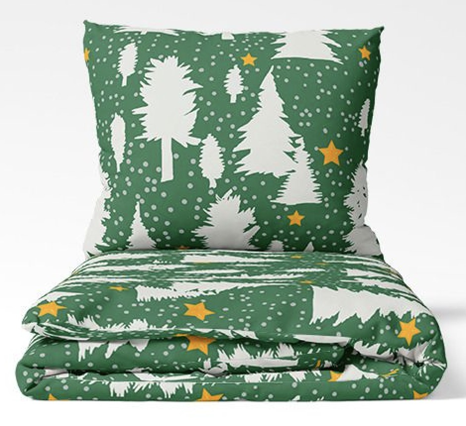 TOP Bavlněné povlečení WINTER COLLECTION 140x200+70x90 Les a hvězdy