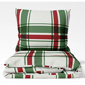 Bavlněné povlečení WINTER COLLECTION 140x200+70x90 Zelené karo