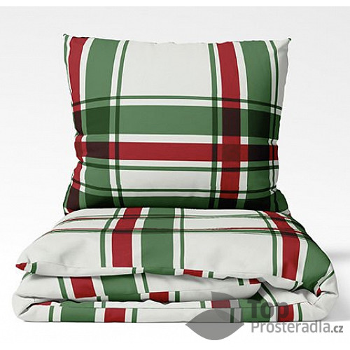 Bavlněné povlečení WINTER COLLECTION 140x200+70x90 Zelené karo
