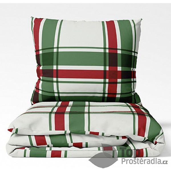 TOP Bavlněné povlečení WINTER COLLECTION 140x200+70x90 Zelené karo