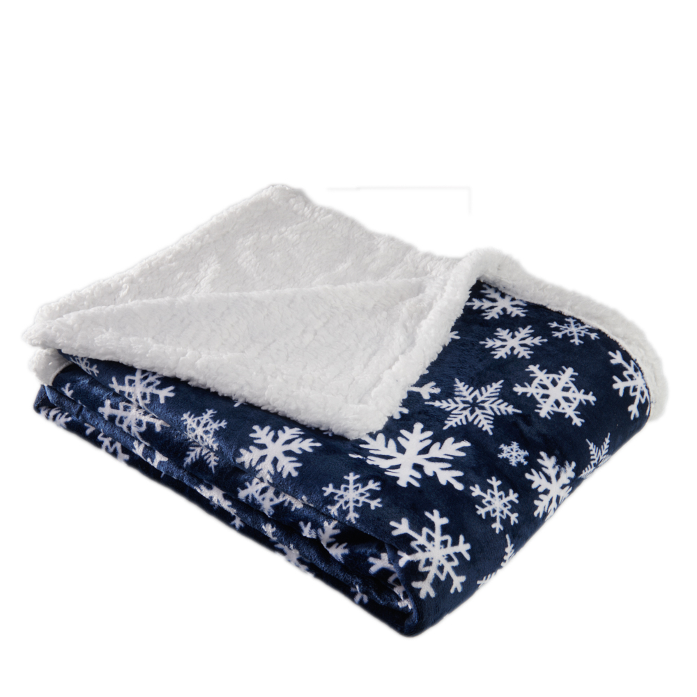 TOP Velká deka beránek 220x200 - Vánoční modrá