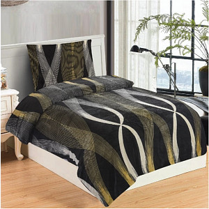 Mikroplyšové povlečení Premium 140x200+70x90 Golden waves