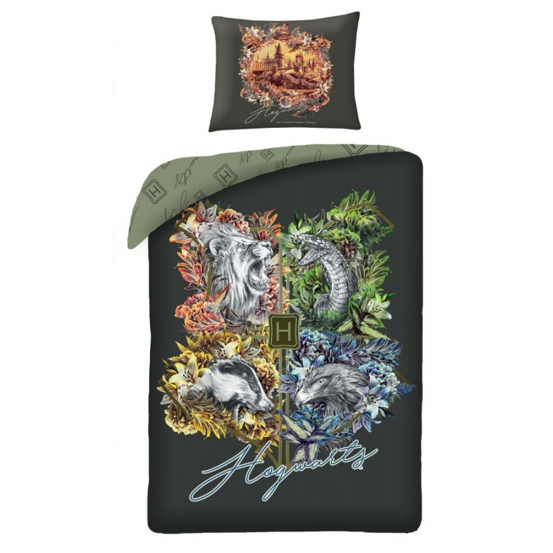 Bavlněné povlečení 140x200+70x90 Harry Potter Hogwarts