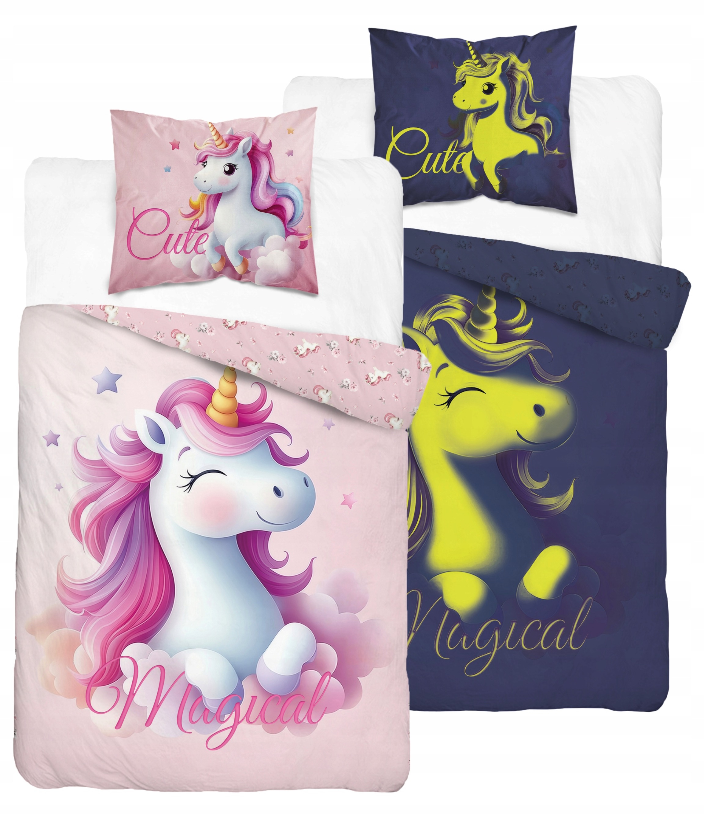 TOP Svítící bavlněné povlečení 140x200+70x80 Princess Unicorn