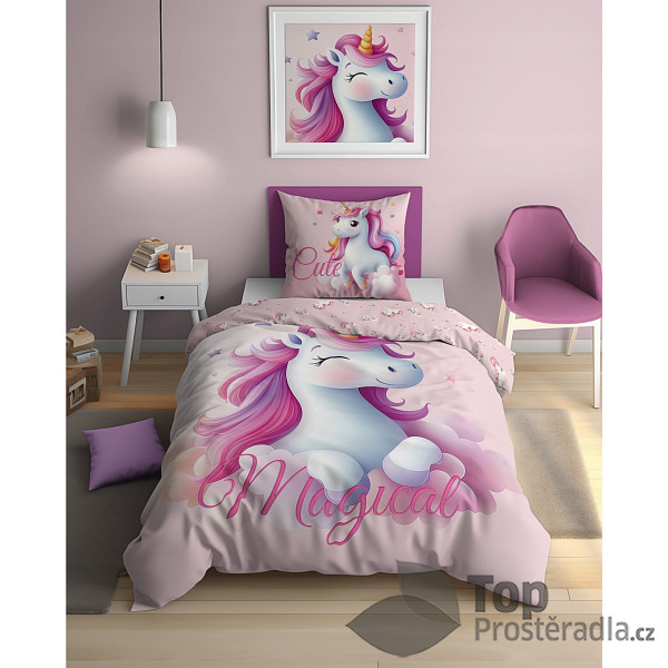 TOP Svítící bavlněné povlečení 140x200+70x80 Princess Unicorn 2
