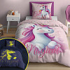 Svítící bavlněné povlečení 140x200+70x80 Princess Unicorn