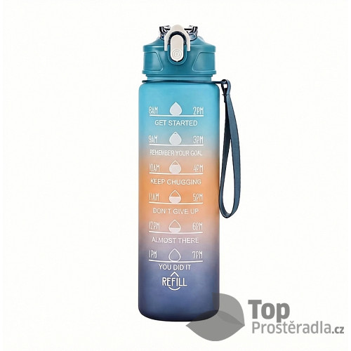 Láhev na vodu s denním pitným režimem 700 ml multicolor