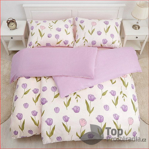 Bavlněné povlečení Basic Line 140x200+70x90 Tulipány