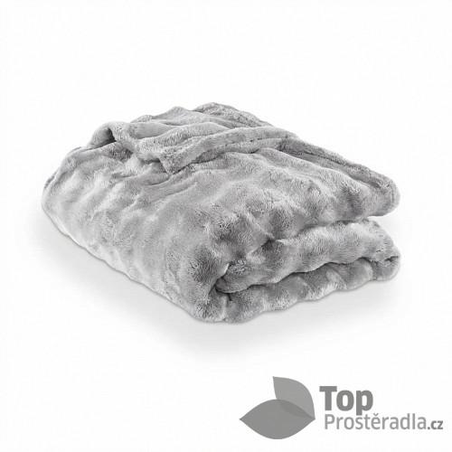 Mikroplyšová deka WAVE Collection 230x200 Světle šedá