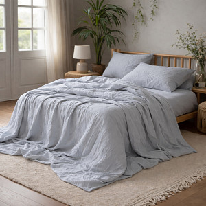 AKČNÍ Mušelínové povlečení 140x200+70x90 Stříbrné
