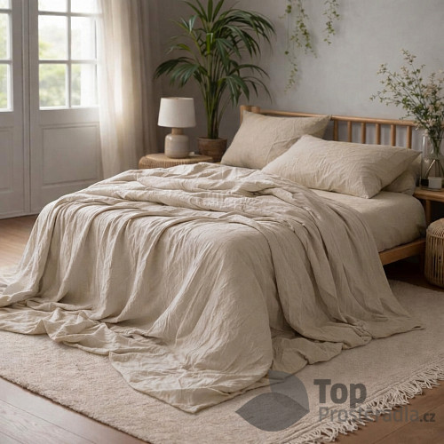 AKČNÍ Mušelínové povlečení 140x200+70x90 Cappuccino