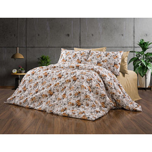 Bavlněné povlečení DELUXE 140x200+70x90 Flora Gold