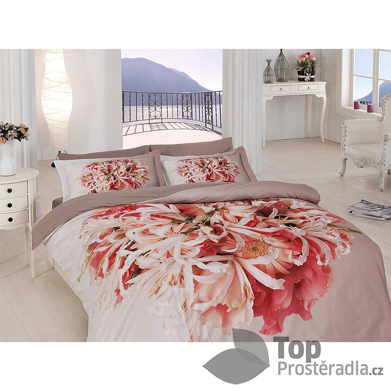 TOP Saténové povlečení FLOR 3D 220x200+2x70x90