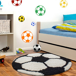 Dětský kusový koberec Fun 6001 black 100x100 (průměr) kruh