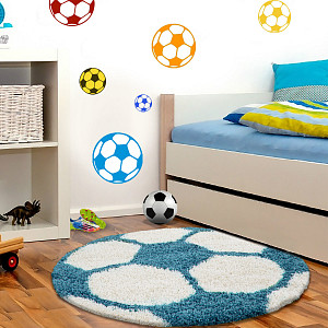 Dětský kusový koberec Fun 6001 Tyrkys 100x100 (průměr) kruh