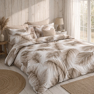 Prodloužené krepové povlečení Deluxe 140x220+70x90 Peříčka