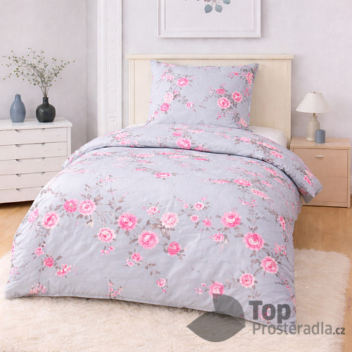 Krepové povlečení ECONOMY 140x200+70x90 Rose grey