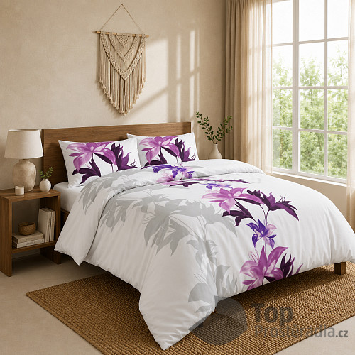 Bavlněné povlečení DELUXE 140x200+70x90 Květy magnólie