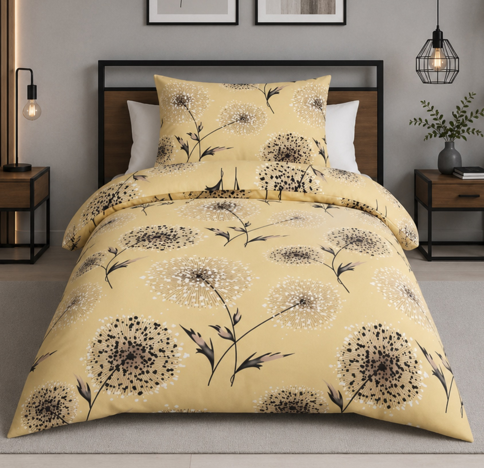 TOP Microtop povlečení Comfort 140x200+70x90 Chmýří žluté
