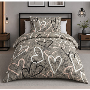 Microtop povlečení Comfort 140x200+70x90 Srdcová stěna