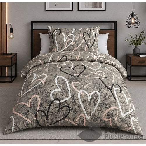 Microtop povlečení Comfort 140x200+70x90 Srdcová stěna