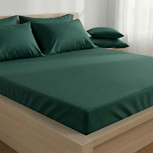 Saténové prostěradlo LUXURY COLLECTION 90x200+25 Tmavě zelené