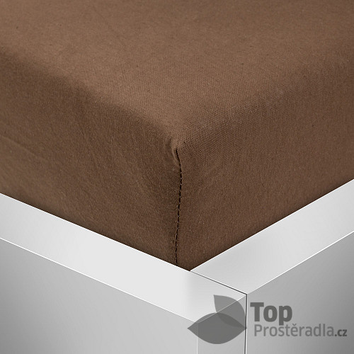 Jersey prostěradlo 140x200 Premium - Tmavě Hnědá