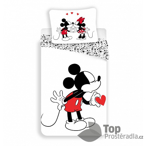 Bavlněné povlečení 140x200 70x90 Zamilovaný Mickey