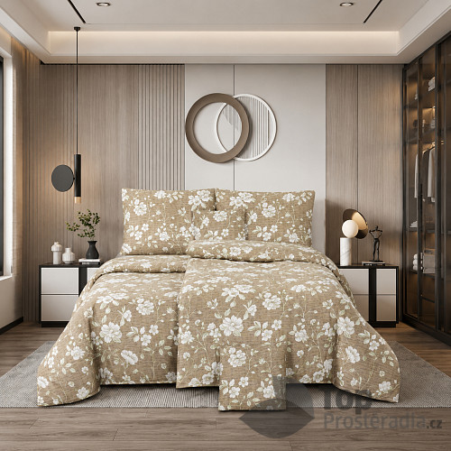 Šestidílné povlečení 140x200+70x90+40x40 Béžová louka