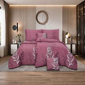 Šestidílné povlečení 140x200+70x90+40x40 Klasy vínové