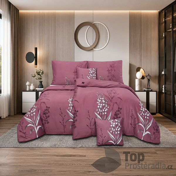 Šestidílné povlečení 140x200+70x90+40x40 Klasy vínové
