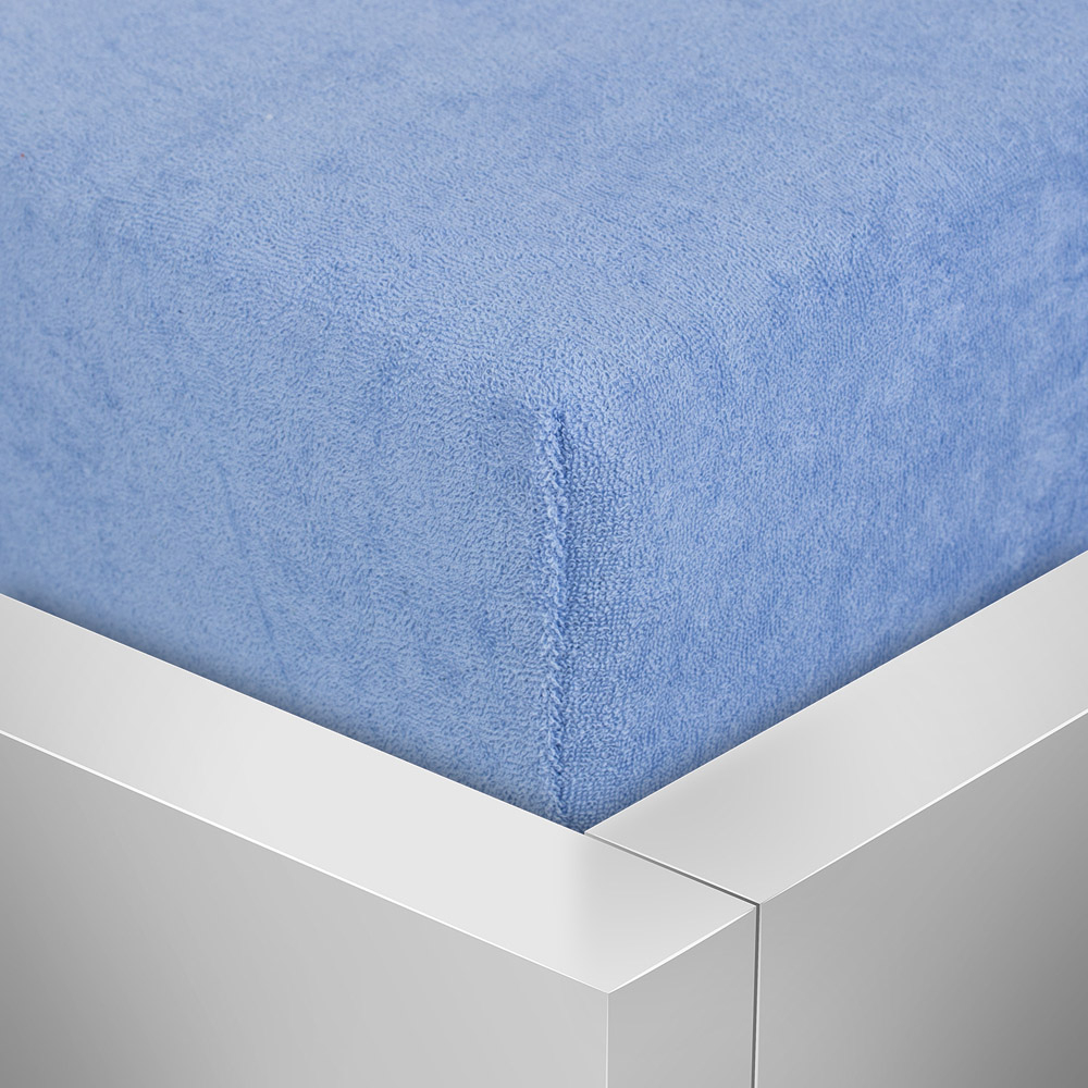 TOP Froté prostěradlo 200x200 Premium - Nebeská modř