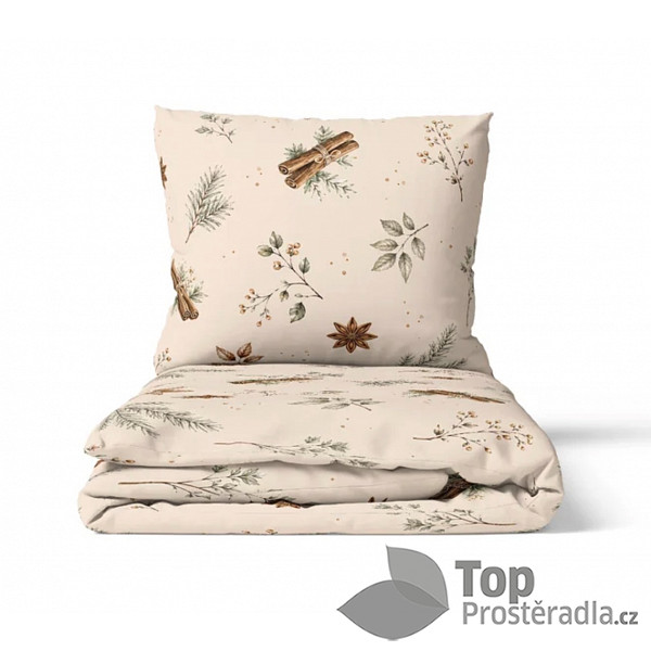 TOP Bavlněné povlečení ROYAL 140x200+70x90 Skořice