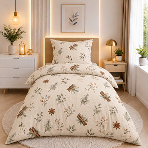 Bavlněné povlečení ROYAL 140x200+70x90 Skořice