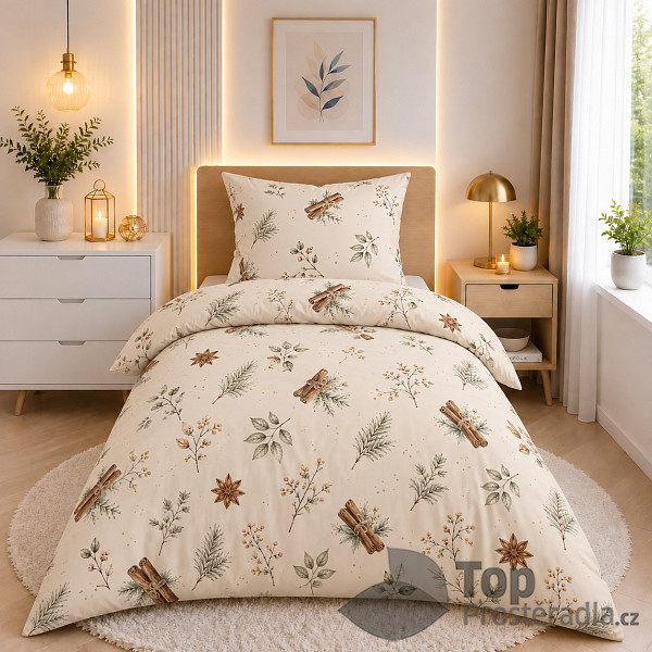 TOP Bavlněné povlečení ROYAL 140x200+70x90 Skořice 2