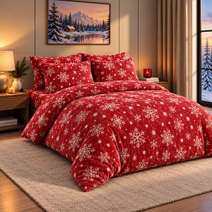 Mikroplyšové povlečení Premium 140x200+70x90 Vločky