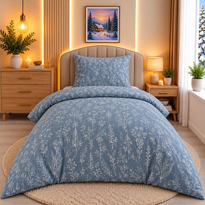 Mikroplyšové povlečení Premium 140x200+70x90 Zimní herbarium