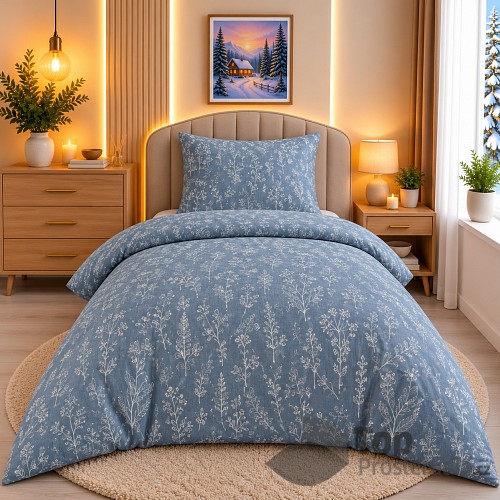 Mikroplyšové povlečení Premium 140x200+70x90 Zimní herbarium