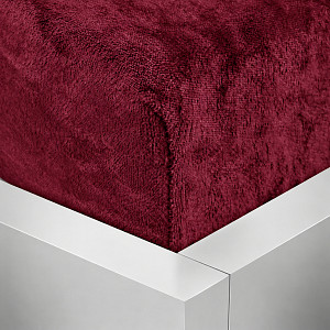 Mikroplyšové prostěradlo 90x200 Elegance - Vínová